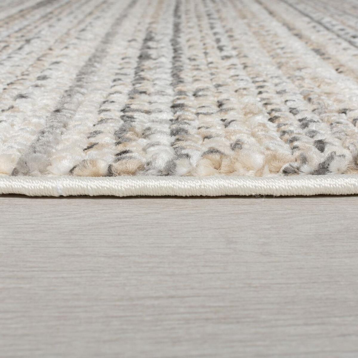TEPPICH PERRAN, gestreift, Natur, Ø 160 cm - Beige, Textil (160/160cm) - KADIMA DESIGN