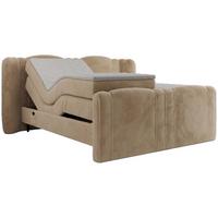 BOXBETT FORTINA 160/200 - Beige Plüsch - H3 - Beige, Holz/Textil (160/200cm) - MKS
