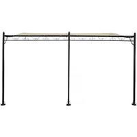 PERGOLA - MARKISE pergola tonnelle adossée en métal - 3 x 4 m - beige beige - Beige, Metall (300/250/396cm) - Habitat Garten
