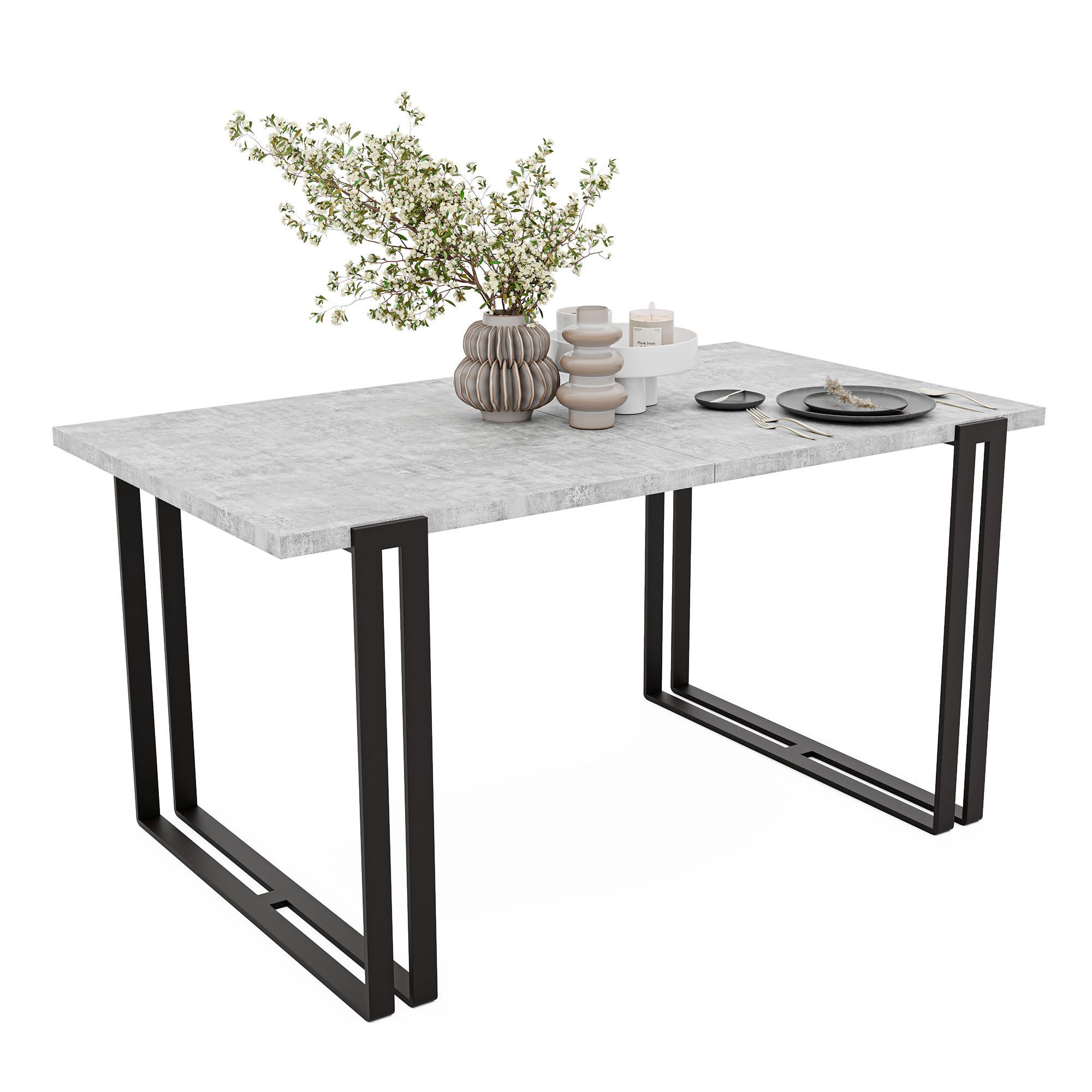 TISCH ausziehbar aus MDF, Grau - Schwarz/Grau, Holzwerkstoff (160/80/76cm) - Idohome