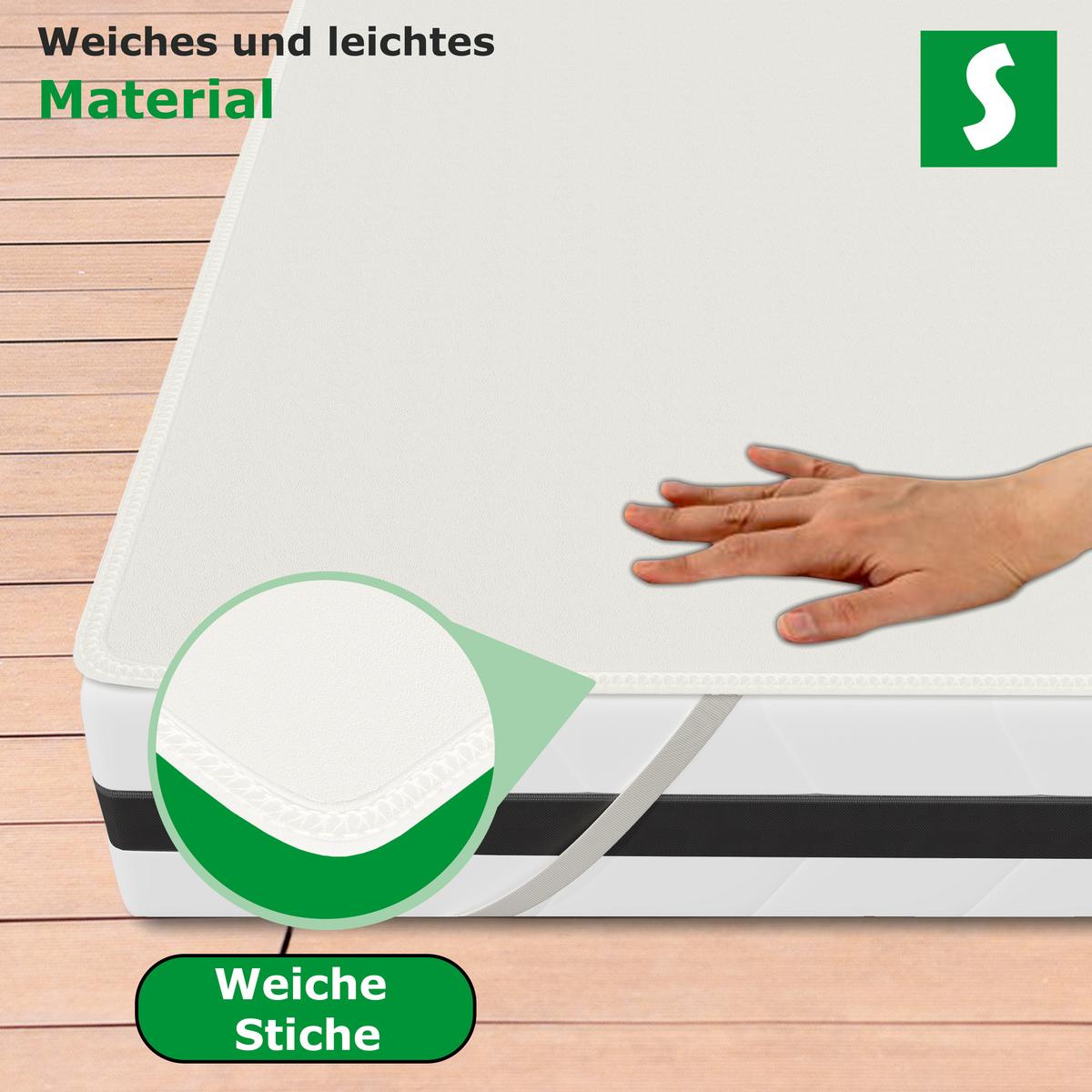 MATRATZENSCHONER wasserdicht 160 x 200 cm - Weiß, Textil (160/200cm) - Schlaftroll