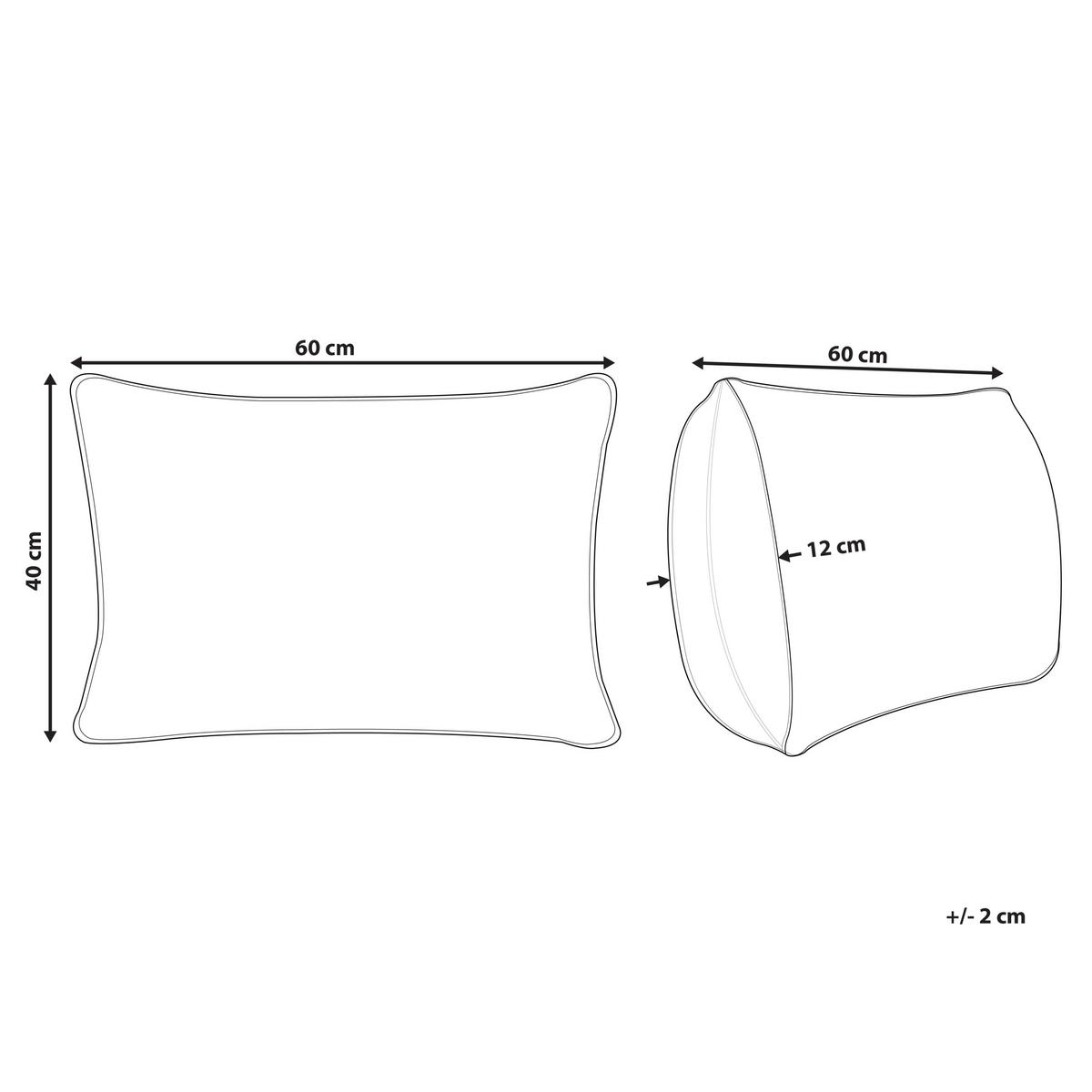 DEKOKISSEN Mintgrün 40/60 cm Talya - Weiß/Braun, Textil (60/40cm) - Beliani