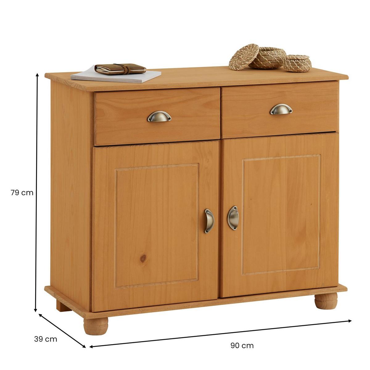 KOMMODE COLMAR - Kieferfarben, Holz (91/79/39cm) - IDIMEX