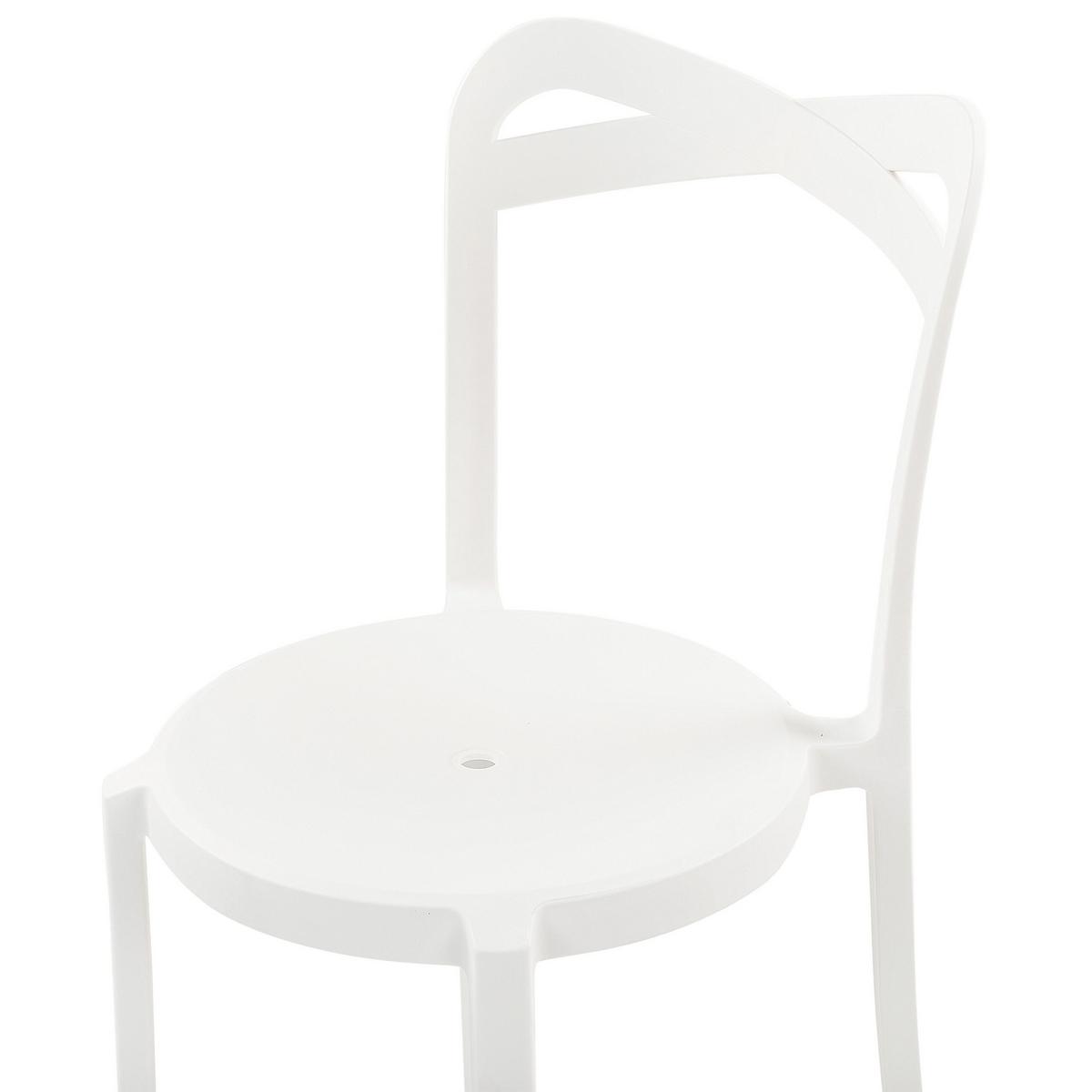 GARTENSTÜHLE 4er-Set Kunststoff weiß Camogli - Weiß, Kunststoff (38/80/40cm) - Beliani