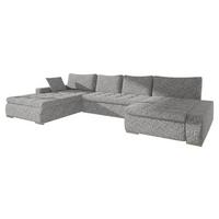 WOHNLANDSCHAFT Caro - Silberfarben/Grau, Holz/Textil (394/80/213cm) - MIRJAN24