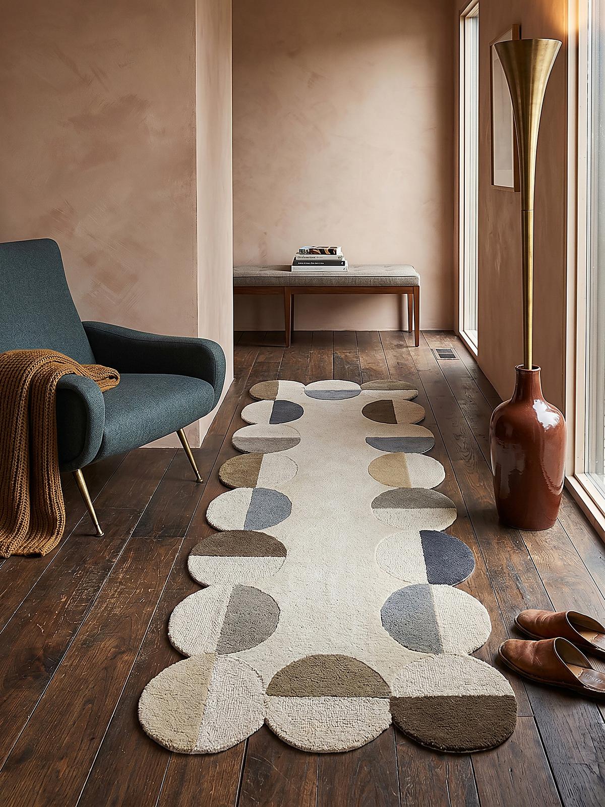 WOLLTEPPICH HALLEIN, mit Wellenmuster, Natur, 80 x 230 cm - Beige, Textil (80/230cm) - KADIMA DESIGN