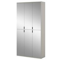 GARDEROBENSCHRANK Kaschmir 91 x 193 cm, Flurschrank mit Spiegel - Kaschmir/Schwarz, Glas/Holzwerkstoff (91/193/34cm) - Inn.Furn