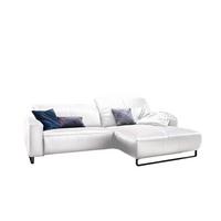 ECKSOFA YORK Weiß Leder - Schwarz/Weiß, Leder (284/180cm) - KAWOLA