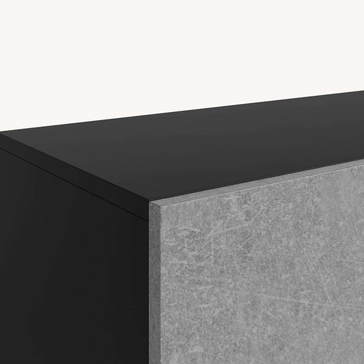 HÄNGELOWBOARD Halmstad - Schwarz/Grau, Holzwerkstoff (140/30/31cm) - [en.casa]
