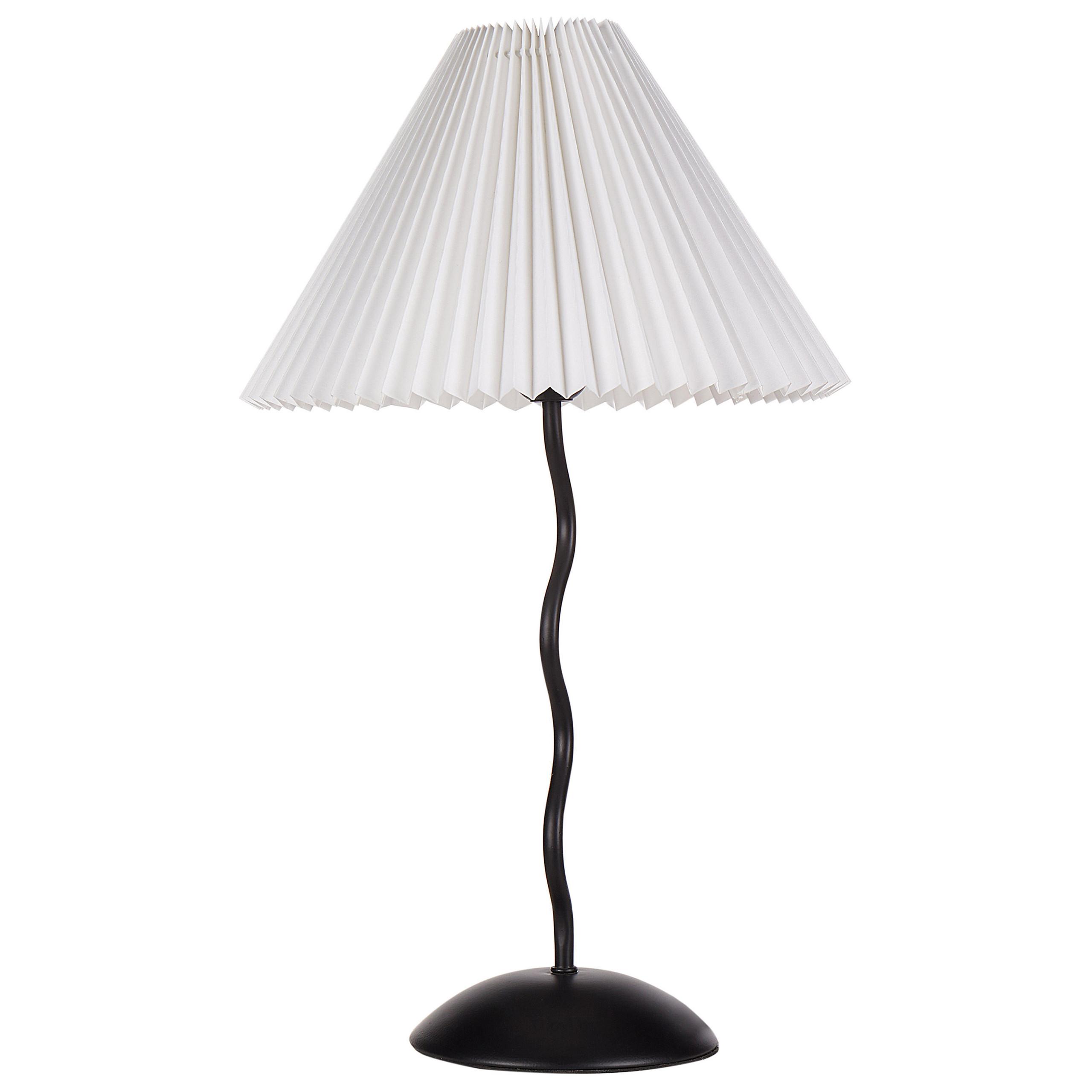 TISCHLEUCHTE Weiß/Schwarz Jikawo - Schwarz/Weiß, Metall (29/29/49cm) - Beliani