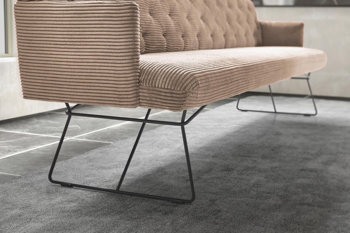 ESSZIMMERBANK CHARME Taupe Cord - Taupe, Textil (246/85/69cm) - KAWOLA