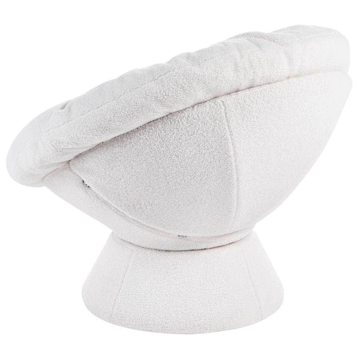 DREHSESSEL Bouclé Cremeweiß Ringsted - Weiß, Textil (102/85/90cm) - Beliani