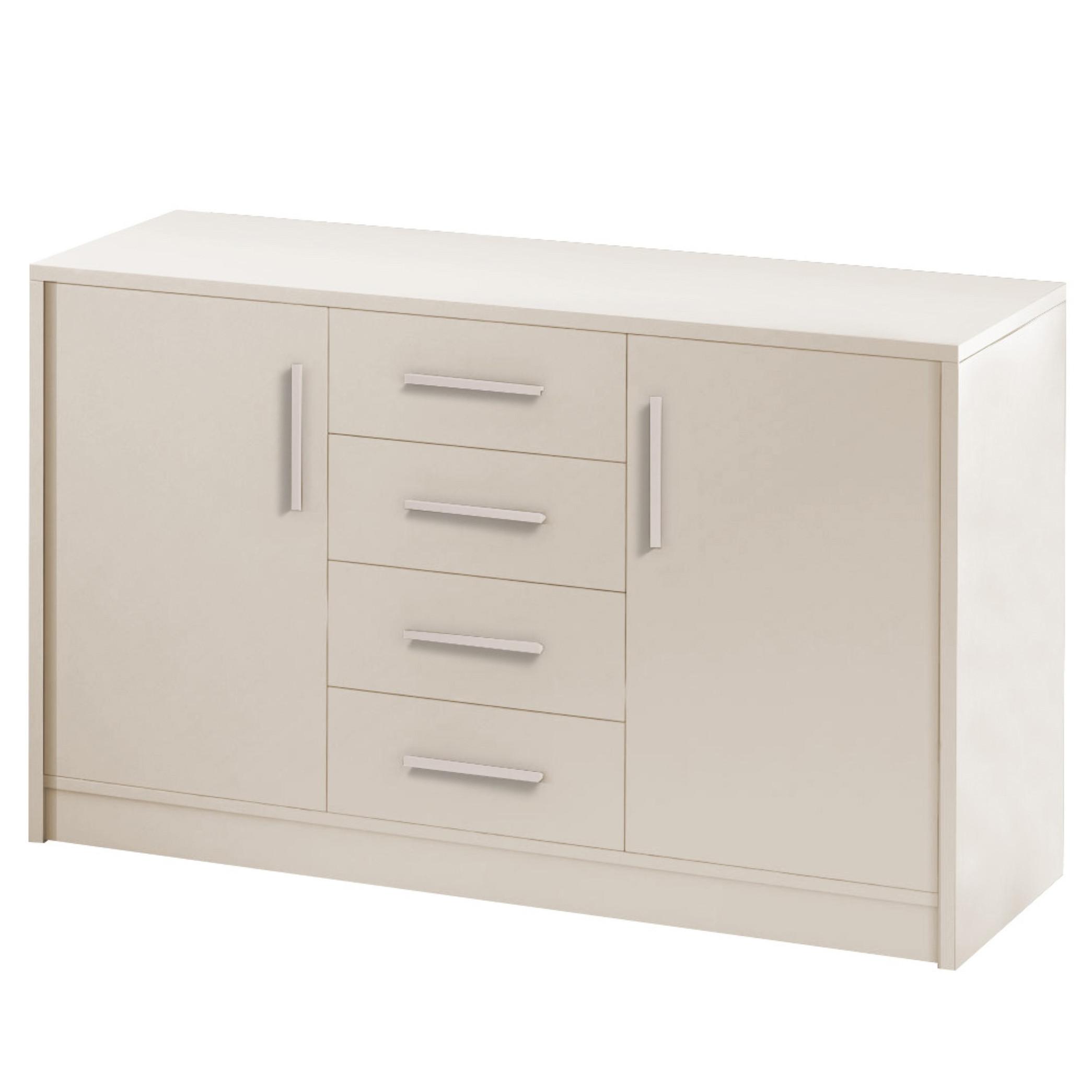 KOMMODE KALISTA 140/83/45cm mit 4 Schubladen 2 Türen Beige - Beige, Holzwerkstoff (140/83/45cm) - MASSENO