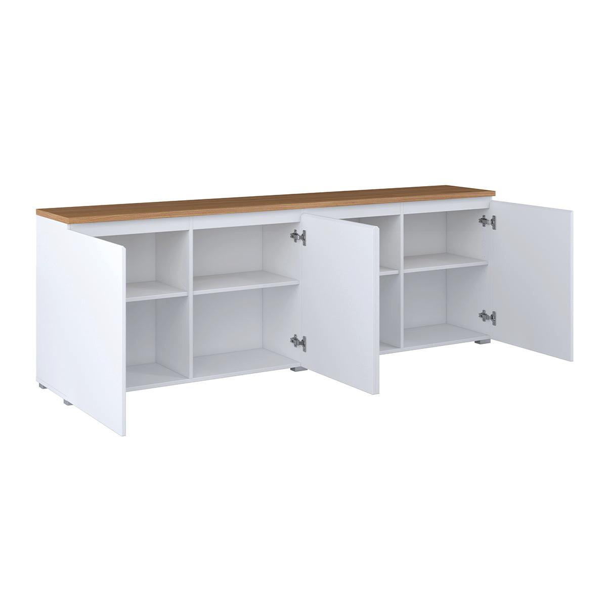 SIDEBOARD Liko Weiß und Holz - Weiß, Holzwerkstoff (200/67.9/34.5cm) - Petits-meubles