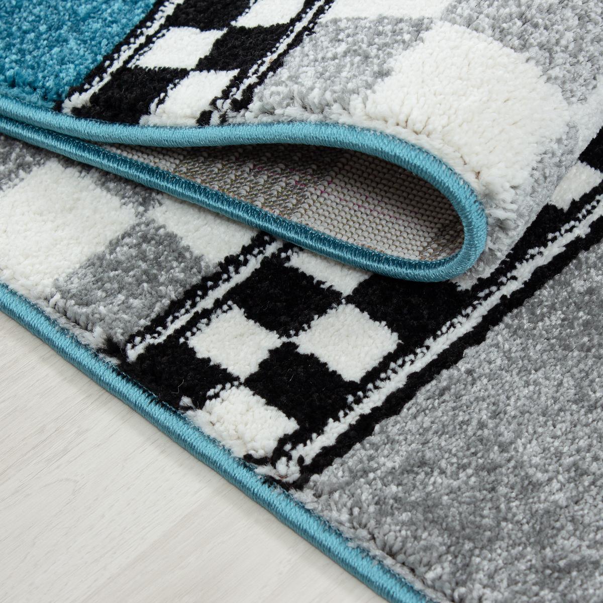 KINDERTEPPICH TASNA, mit Rennwagen-Motiv, Blau, Ø 160 cm - Blau, Textil (160/160cm) - KADIMA DESIGN
