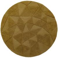 TEPPICH aus Wolle, handgetuftet, DEBEN, in Ocker, Splitterformen, Ø 160 cm - Gelb, Textil (160/160cm) - KADIMA DESIGN