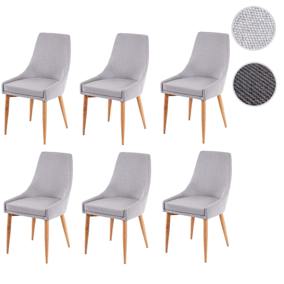 ESSZIMMERSTUHL Hellgrau 6er-Set - Hellgrau/Grau, Textil (50/89/60cm) - MCW
