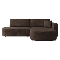 ECKSOFA Zerte, Seite: Rechts - Schwarz/Braun, Holz/Kunststoff (252/175cm) - MIRJAN24