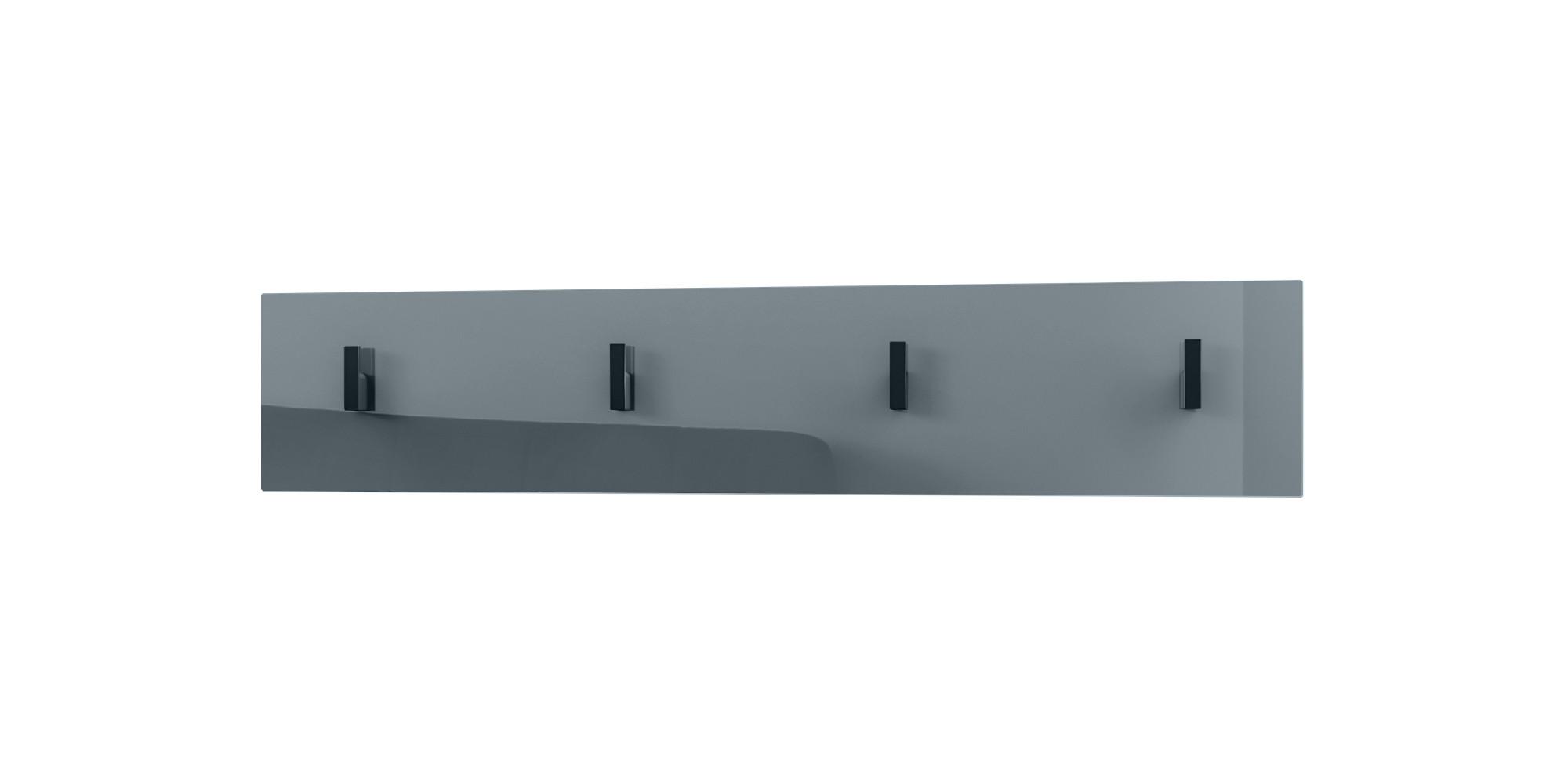 GARDEROBENPANEEL Linea Grau Hochglanz - Grau, Holzwerkstoff (72/14.5/3.5cm) - Vladon