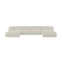 WOHNLANDSCHAFT MIRA-U2 408x179x70 Creme Cord - Ecru/Creme, Holzwerkstoff/Kunststoff (408/70/179cm) - ALTDECOR