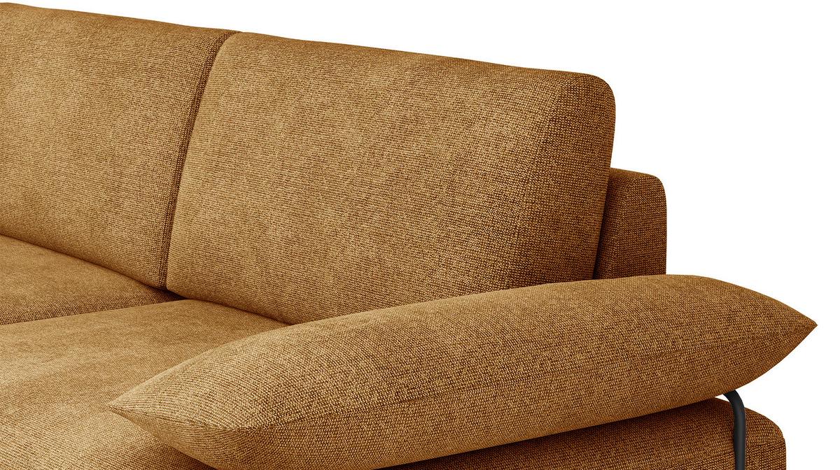 SOFA LORI 3-Sitzer, orange - Schwarz/Orange, Holzwerkstoff/Textil (245/87/96cm) - Wozimo
