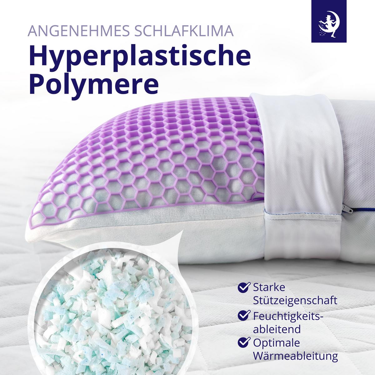 NACKENKISSEN Memory Foam 40x80 cm – ergonomisches Premium Kopfkissen mit kühlendem Bezug, formstabil & atmungsaktiv - Weiß, Textil (40/80cm) - Mister Sandman