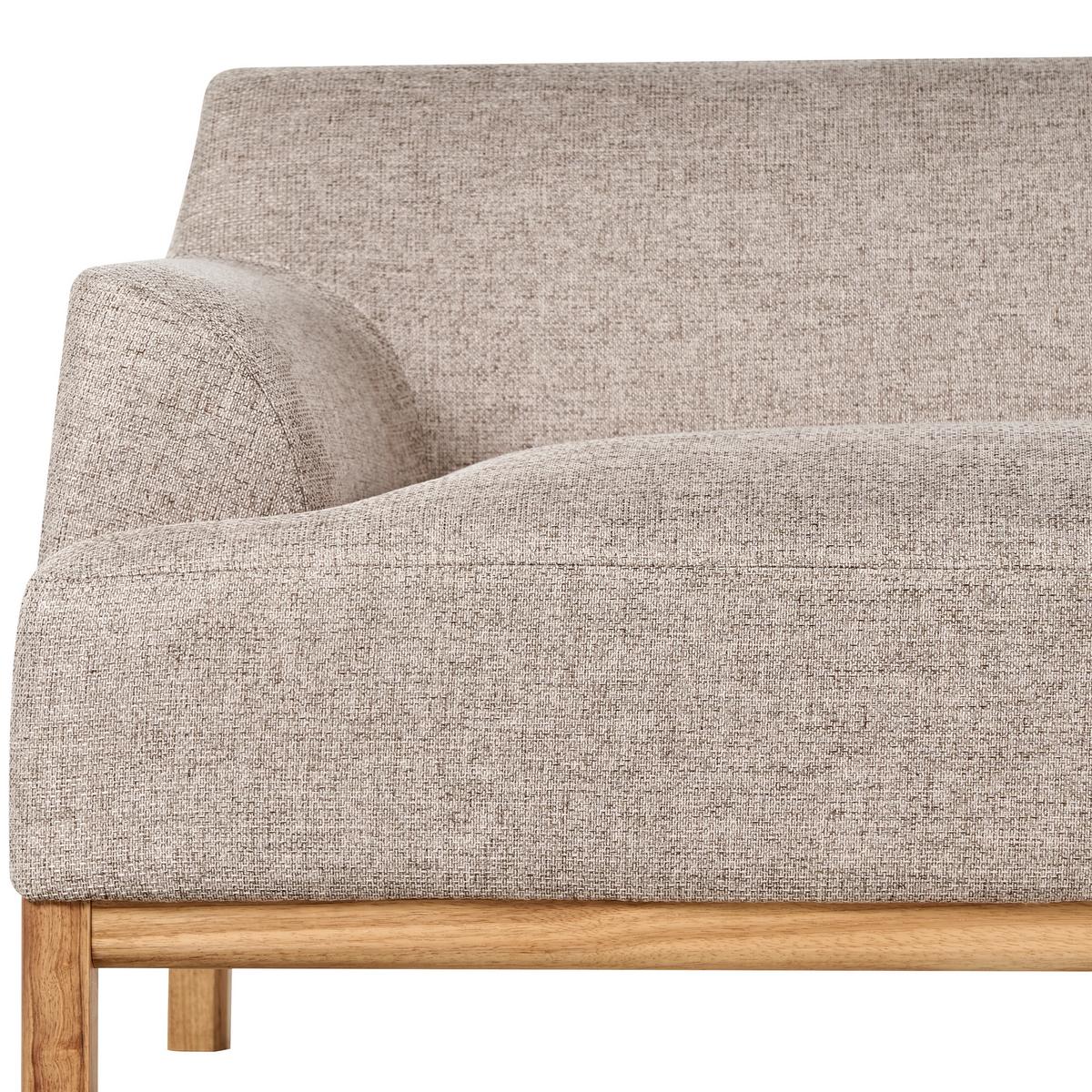 3-SITZER-SOFA Stoff Hellbraun Sosjo - Hellbraun, Textil (219/74/83cm) - Beliani