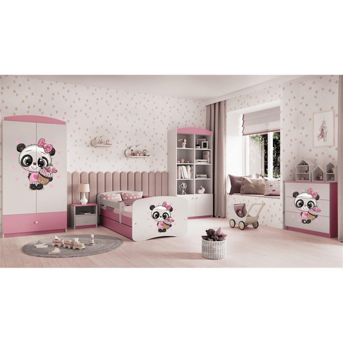 KINDERBETT Panda mit Schublade 180/80 90/61/184 - Rosa, Holzwerkstoff (80/180cm) - RAUMHIRSCH FURNITURE