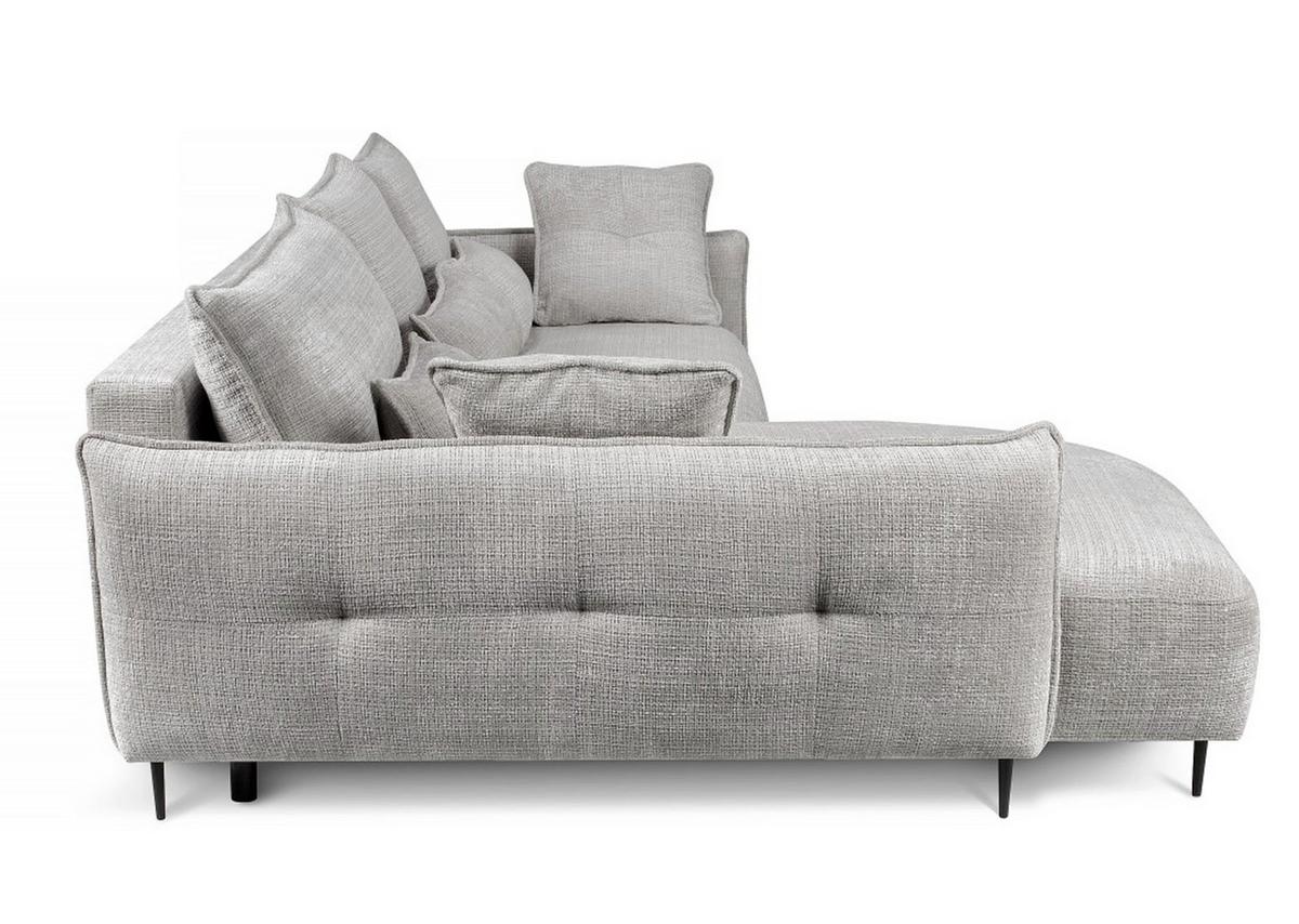 ECKSOFA Oblivio Grau Chenille - Schwarz/Grau, Textil/Metall (285/200cm) - Selsey
