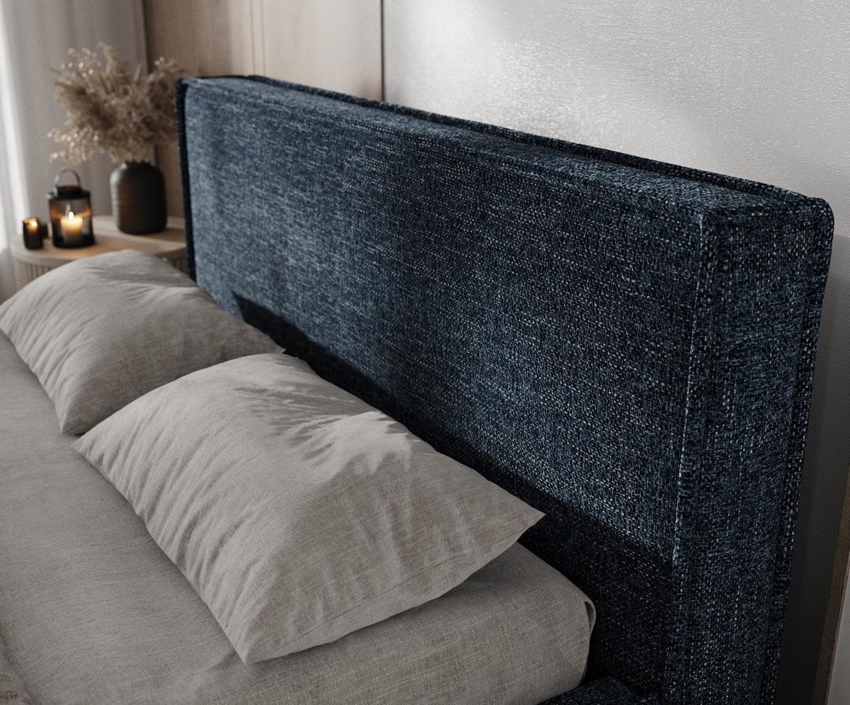 POLSTERBETT Sato mit Stauraum 200/200 cm Marineblau im Modesto Stoff - Schwarz/Naturfarben, Holz/Holzwerkstoff (200/200cm) - AltaBeds