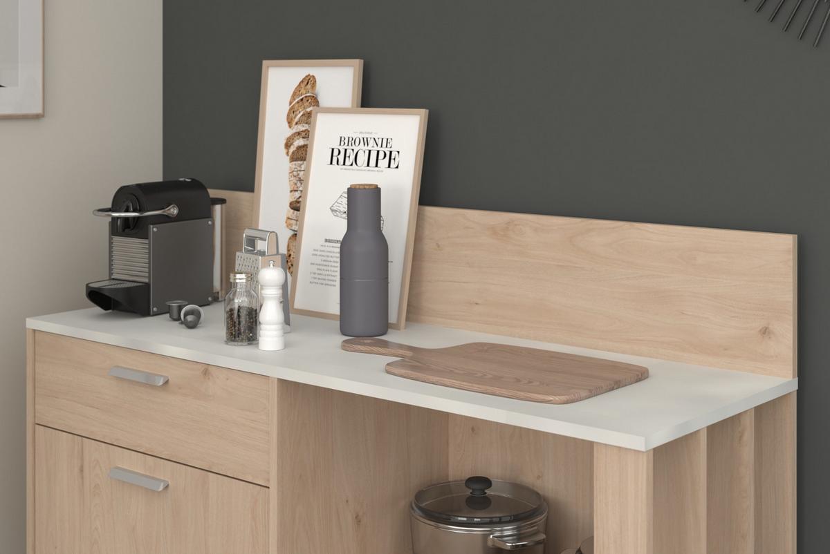 ANRICHTE Eiche, grau Küchenschrank und Buffet 120 cm - Eichefarben/Grau, Holzwerkstoff (120/100/41cm) - Parisot Meuble