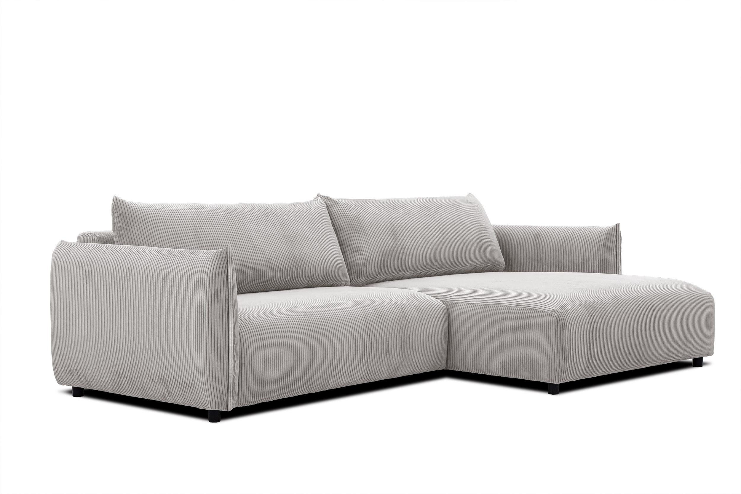ECKSOFA TAUER 5-Sitzer, weiß - Schwarz/Weiß, Holzwerkstoff/Kunststoff (292/174cm) - Wozimo