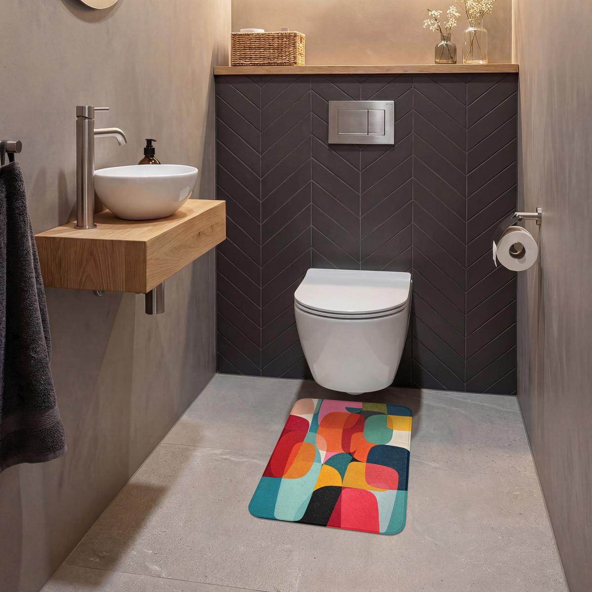 WC-VORLEGER Formen - Bunt - Abstrakt - Flugzeuge WC Teppich 40x60 cm - Multicolor, Textil (40/1cm) - OnlyWow