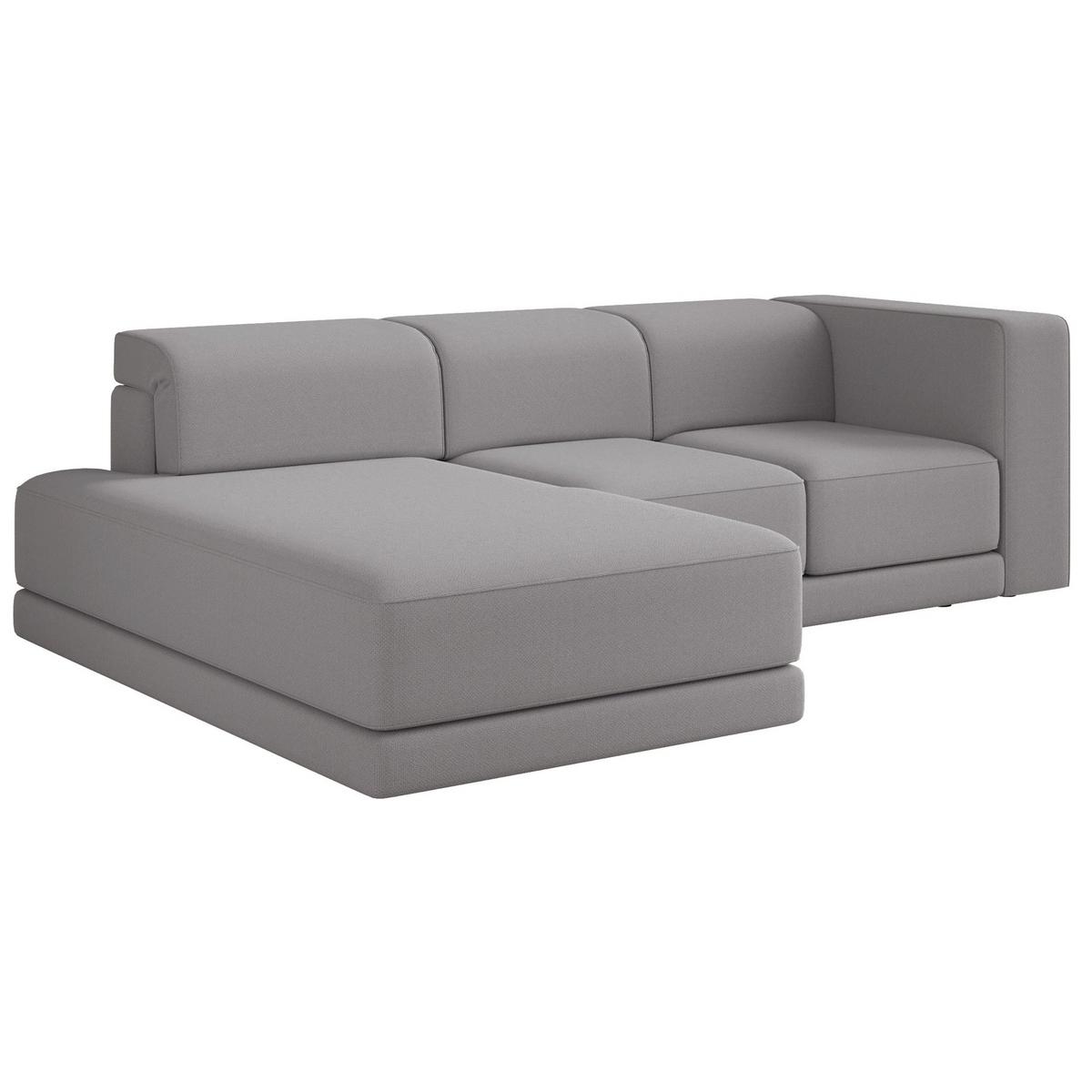 ECKSOFA Novals L-Form, 4-Sitzer, links 278 cm - Schwarz/Grau, Holz/Kunststoff (278/168cm) - Selsey