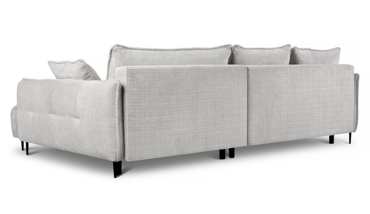 ECKSOFA Oblivio Hellgrau Chenille - Hellgrau/Schwarz, Textil/Metall (285/200cm) - Selsey