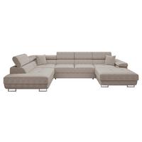 WOHNLANDSCHAFT Torezio Bis Cord, Seite: Links - Sahara, Holz/Textil (346/90/203cm) - MIRJAN24