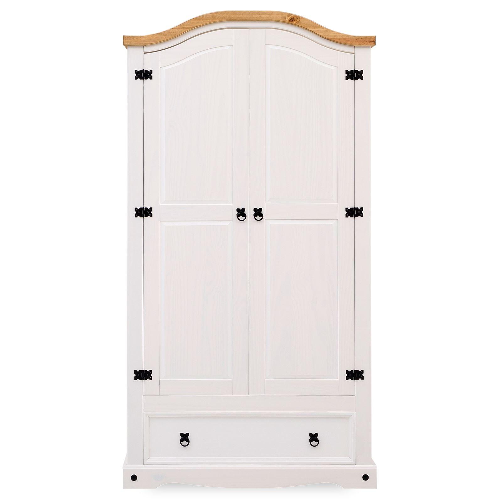 KLEIDERSCHRANK CAMPO weiß/braun - Weiß/Braun, Holz (100/190/51cm) - IDIMEX