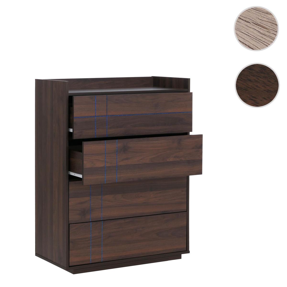 KOMMODE Walnuss Dekor - Walnussfarben, Holz (80/107/40cm) - MCW