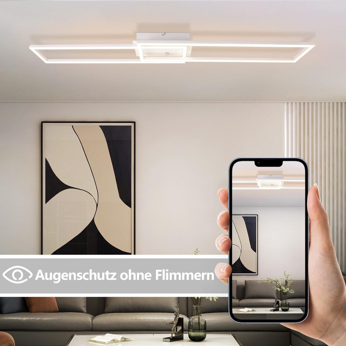 LED-DECKENLEUCHTE Lundquist 18.5/102.5/7.3cm - Weiß, Metall (102.5/18.5/7.3cm) - Nettlife