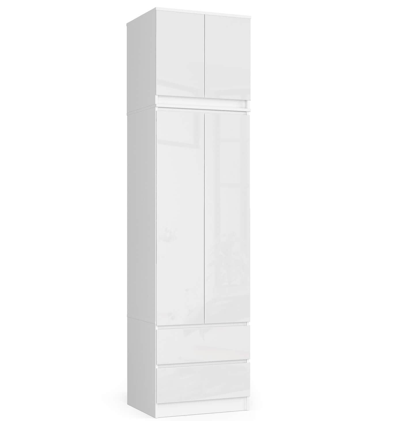 KLEIDERSCHRANK Weiß, Weiß Glanz 234/60/51 - Weiß, Holzwerkstoff (60/234/51cm) - RAUMHIRSCH FURNITURE