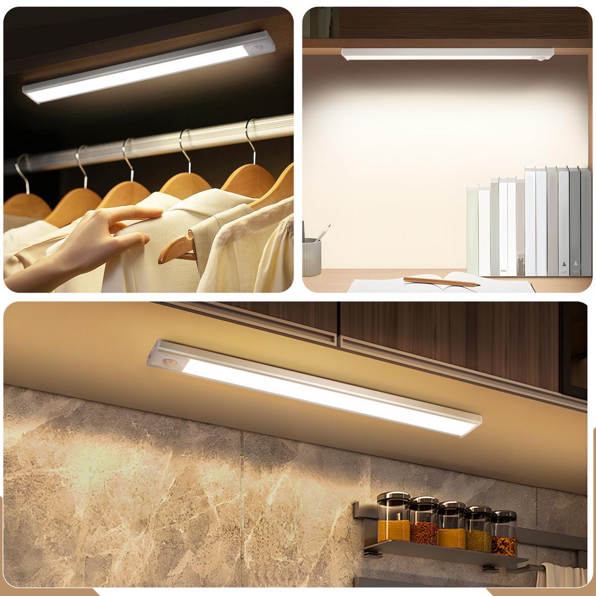 SCHRANKLEUCHTE LED Glanzflügel 4/1/30 cm (2er-set) - Silberfarben, Metall (30/4/1cm) - ZMH