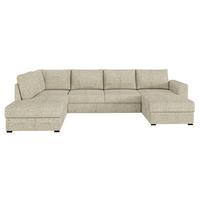 WOHNLANDSCHAFT Wilma Premium, Seite: Links - Sandfarben/Schwarz, Holz/Textil (305/85/188cm) - MIRJAN24