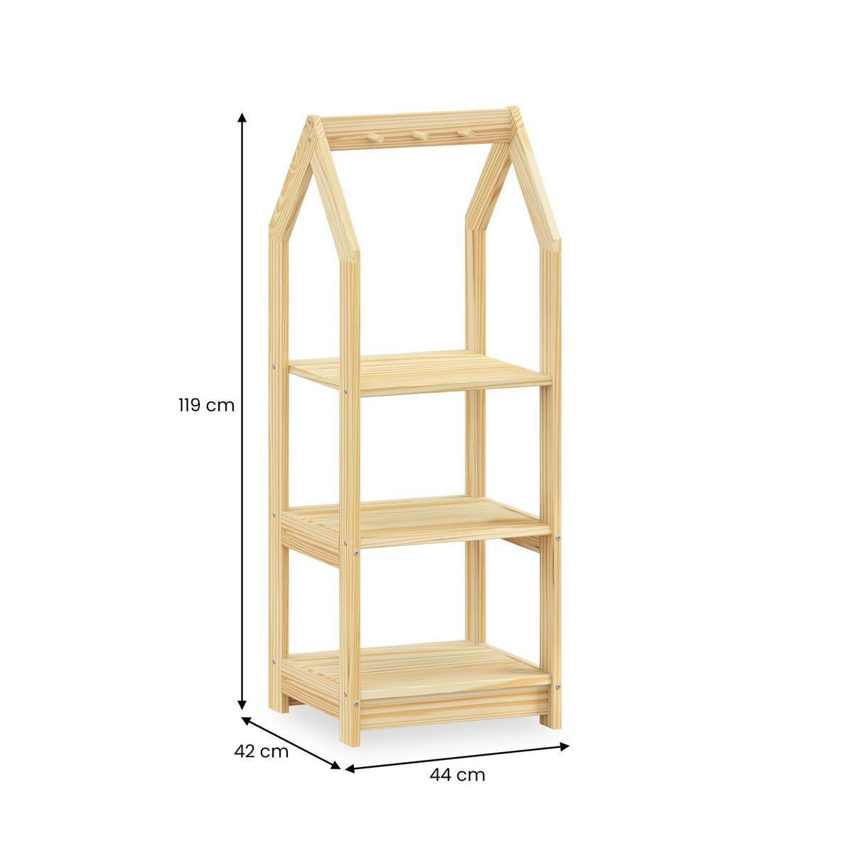 KINDERREGAL SALLY - Naturfarben, Holz (44/118/42cm) - IDIMEX