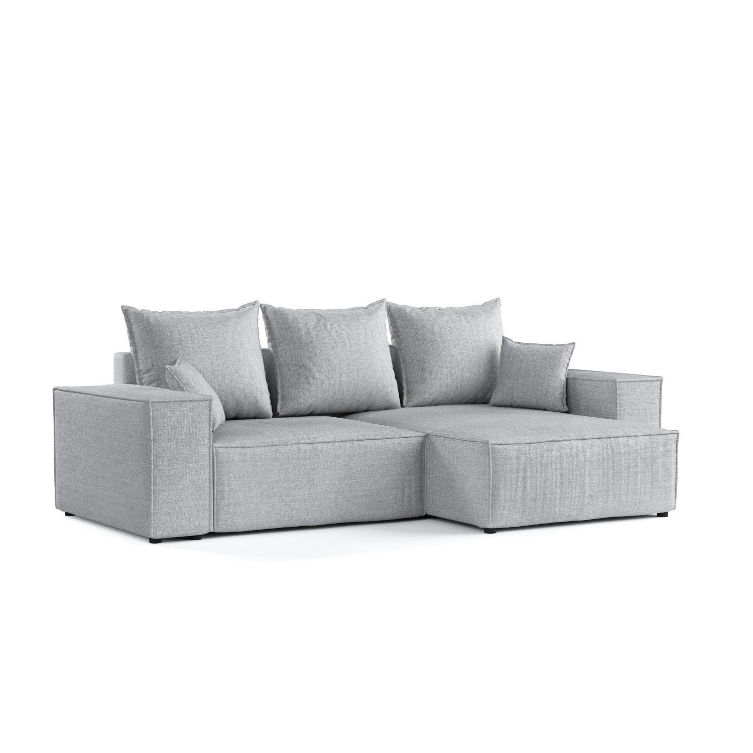 ECKSOFA SENSO mit Schlaffunktion Hellbeige im City Stoff - Hellgrau/Schwarz, Holz/Holzwerkstoff (255/148cm) - AltaBeds