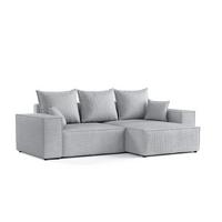 ECKSOFA SENSO mit Schlaffunktion Hellbeige im City Stoff - Hellgrau/Schwarz, Holz/Holzwerkstoff (255/148cm) - AltaBeds
