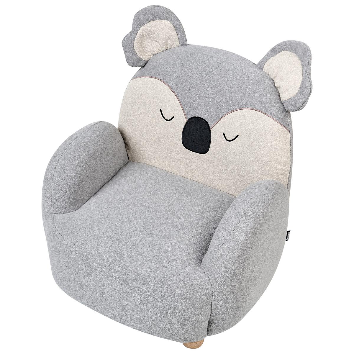 KINDERSESSEL Grau Hervik - Weiß/Braun, Textil (55/63/49cm) - Beliani