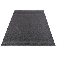 FLACHWEBTEPPICH, mit Rautenmuster, aus Polypropylen, Anthrazit, 120 x 160 cm - Anthrazit, Textil (120/160cm) - KADIMA DESIGN