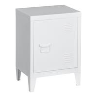 NACHTSCHRANK Inari - Weiß, Metall (40/57/30cm) - [en.casa]