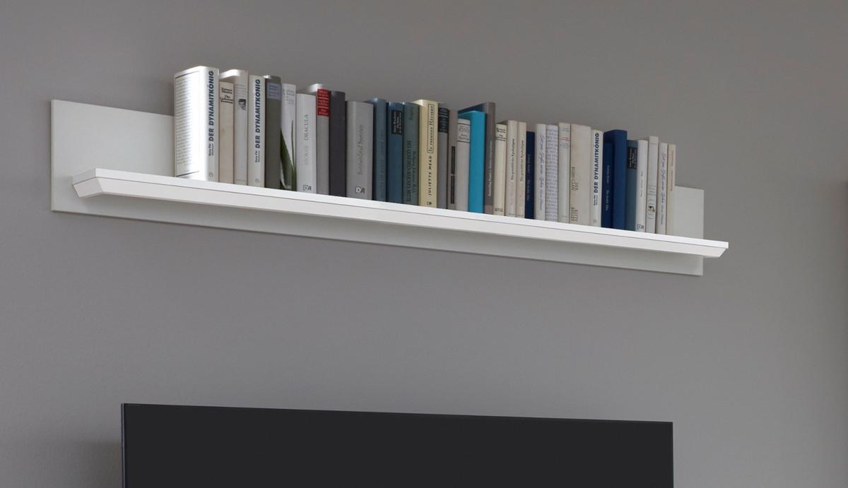 WANDBOARD weiß Landhaus, Wandregal 139 x 21 cm Bücherregal - Weiß, Holzwerkstoff (139/21/18cm) - Top.Furn