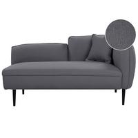CHAISELONGUE Bouclé dunkelgrau rechtsseitig Chevannes - Schwarz/Grau, Textil (138/74/77cm) - Beliani
